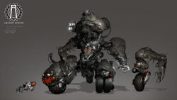  bomb cable chain chainsaw claws concept_art cyborg explosive gatling_gun gunz_2_the_second_duel gunz_the_duel highres jerrypark knife logo mecha mechanical_arms minigun monster motor_vehicle motorized_unicycle no_humans non-humanoid_robot official_art radiation_symbol rivets robot single_mechanical_arm skull three-wheeler tricycle unicycle wheeled_leg(s) 