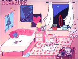  amy_rose animated animated_gif artist_name bed blue_socks cellphone chao_(sonic) character_doll charm_(object) curtains doll figure food_print fruit_print hairband hatsune_miku heart hedgehog_girl indoors lamp metal_sonic naruto_(series) on_bed phone pillow pink_hair pink_theme plant poster_(object) potted_plant red_hairband roxazure rug shoes socks sonic_(series) sonic_the_hedgehog spoken_heart strawberry_print stuffed_animal stuffed_cat stuffed_toy tails_doll talking_on_phone toy_box unworn_shoes unworn_socks uzumaki_naruto vocaloid watering_can window 