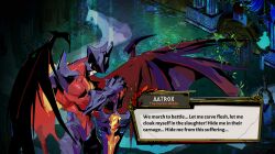  1boy aatrox_(league) bat_wings black_lips colored_skin demon english_text hades_(series) highres holding holding_sword holding_weapon league_of_legends looking_down muscular muscular_male plant red_eyes red_skin solo sword vedro vines weapon wings 