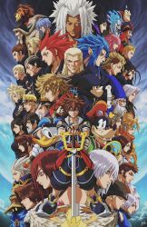  6+boys 6+girls aerith_gainsborough aladdin_(movie) ansem_the_wise antenna_hair aqua_eyes armor asymmetrical_hair auron axel_(kingdom_hearts) beads beanie beard black_coat black_gloves black_hair black_hat black_headband black_mage_(final_fantasy) black_robe black_vest blue_coat blue_eyes blue_hair blue_hat blue_headband blue_robe blue_vest boots braid braided_ponytail breasts brown_hair buck_teeth chain chain_necklace cid_highwind cloak closed_mouth cloud_strife coat commentary crop_top cropped_jacket cross_scar dark-skinned_male dark_skin demyx dog_boy donald_duck dress duck_boy earrings english_commentary eyepatch facial_hair facial_mark fantasia_(disney) fenrir_(ff7) fiery_hair final_fantasy final_fantasy_ix final_fantasy_vi final_fantasy_vii final_fantasy_vii:_advent_children final_fantasy_viii final_fantasy_x final_fantasy_x-2 fingerless_gloves fujin_(ff8) full_body fur-trimmed_cloak fur_trim glasses gloves glowing glowing_eyes goatee goggles goggles_on_head goggles_on_headwear gold_trim goofy green_eyes green_sweater grey_hair hades_(disney) hair_beads hair_between_eyes hair_ornament hair_over_one_eye hair_ribbon hair_slicked_back hat headband hercules_(1997_movie) holding holding_shield holding_staff holding_weapon hood hood_down hood_up hooded_cloak hooded_robe jafar jewelry kairi_(kingdom_hearts) keyblade kingdom_hearts kingdom_hearts_ii large_breasts larxene lexaeus light_smile long_hair low_ponytail luxord maleficent marluxia medium_hair mickey_mouse midriff mouse_boy mulan_(movie) mullet multicolored_hair multiple_boys multiple_girls mustache mutton_chops necklace official_alternate_hairstyle oogie_boogie orange_hat orange_scarf organization_xiii over_shoulder paine_(ff10) pauldrons pete_(disney) phrygian_cap pink_dress pointy_ears ponytail popped_collar profile purple_coat raijin_(ff8) red_eyes red_hair red_ribbon ribbed_sweater ribbed_vest ribbon rikku_(ff10) riku_(kingdom_hearts) robe roxas saix scar scar_(the_lion_king) scar_on_cheek scar_on_face scar_on_forehead scarf seifer_almasy sephiroth setzer_gabbiani shan_yu_(disney) shield shirt short_hair shoulder_armor sideburns sidecut sidelocks signature single_braid single_pauldron sleeping_beauty_(disney) sora_(kingdom_hearts) spiky_hair squall_leonhart staff standing streaked_hair sweater tan teeth the_lion_king the_nightmare_before_christmas tifa_lockhart turban turtleneck turtleneck_sweater undercut upper_body vest vexen violet_eyes vivi_ornitier weapon weapon_over_shoulder wizard_hat wizyakuza xaldin xemnas xigbar yellow_eyes yellow_shirt yuffie_kisaragi yuna_(ff10) 