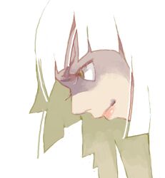  1girl as_(mememi) bad_drawr_id bad_id blonde_hair blunt_ends closed_mouth copyright_request eyelashes green_eyes nose portrait profile simple_background solo white_background 