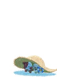  bag bell blue_eyes blue_gem character_doll commentary dappled_sunlight day doll food-themed_bag gem green_eyes hat hatake_(imbatake) highres holding holding_swim_ring ibrahim_(nijisanji) lauren_iroas neck_bell niginigi_nijitown nijisanji no_humans pendant_choker shade shoulder_bag simple_background straw_hat sun_hat sunlight swim_ring virtual_youtuber white_background 