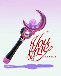  artist_name_(singer) blackpink commentary glowstick gradient_background highres instagram_username no_humans object_focus shadow song_name sparkle yulia_(angelcry.3) 