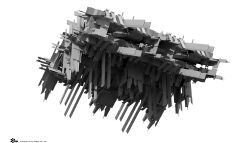  3d building commentary company_logo company_name concept_art dated english_commentary eve_online glowing greyscale highres industrial kwibl logo megastructure monochrome no_humans official_art scenery science_fiction simple_background space_station spacecraft upwell_consortium_(eve_online) white_background 