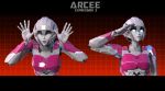  1girl 3d arcee autobot blender_(medium) blue_eyes breasts closed_eyes colored_skin expressions glowing glowing_eyes helmet highres humanoid_robot jpl-animation medium_breasts metal_skin pink_lips robot robot_girl science_fiction solo tongue tongue_out transformers upper_body white_skin 