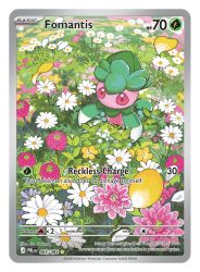  artist_name card_(medium) character_name company_name copyright_name copyright_notice english_text flower fomantis full_body grass leaf no_humans official_art outdoors petals pink_flower plant pokemon pokemon_(creature) pokemon_card pokemon_focus pokemon_tcg sasumata_jirou second-party_source solo trading_card transparent_background white_flower yellow_flower yellow_petals 