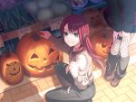 bang_dream! blush dress green_eyes halloween long_hair official_art redhead smile udagawa_tomoe