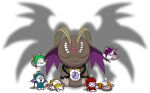  appmon belphemon belphemon_rage_mode belphemon_sleep_mode chain clock closed_eyes demon digimon floating horns listlessscrawls open_mouth pillow shadow sleeping sleepmon wings 