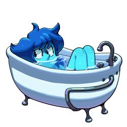  1girl bathtub blue_hair blue_skin colored_skin discount-supervillain gem_(steven_universe) lapis_lazuli_(steven_universe) nude short_hair solo steven_universe water wet wet_hair 