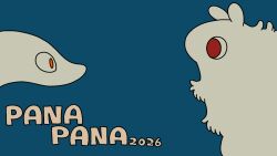  2026 2others 87sukiyaki animated animated_gif blue_background closed_eyes creature english_text extra_eyes fangs forked_tongue highres licking licking_another's_face monster multiple_others no_humans open_mouth orange_eyes original red_eyes sharp_teeth smile teeth tongue 