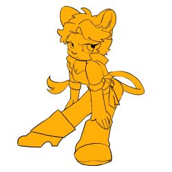  1girl animal_ears chibi chibi_only closed_mouth furry furry_female highres hzof6d lion_ears lion_girl lion_tail looking_to_the_side shinsha_(si_land) si_land tail white_background 