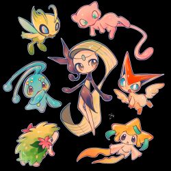  0025ff absolutely_everyone absurdres antennae black_background blue_sclera celebi colored_sclera colored_skin commentary_request everyone fairy_wings fangs floating flower flying forehead_jewel gracidea green_hair green_skin hedgehog highres jirachi korean_commentary low_wings manaphy meloetta mew_(pokemon) musical_note no_feet no_humans piano_print pink_flower pink_fur pink_skin pokemon pokemon_(creature) pokemon_focus shaymin shaymin_(land) star_(symbol) tanzaku third_eye victini white_skin wings yellow_sclera 