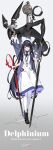  1girl 1other black_eyes black_footwear commission dual_wielding five_of_clubs full_body gloves hat highres holding holding_scissors lanyard long_hair nurse_cap original oversized_object scissors skeb_commission two_of_spades very_long_hair violet_eyes white_gloves zenmaibook 