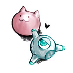  chinese_commentary cytus cytus_ii drone heart meowbot naipianxiangchiwo no_humans object_focus simple_background tuner-san white_background 