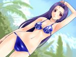  bikini blue_hair dutch_angle idolmaster long_hair miura_azusa muhi11234 red_eyes solo swimsuit 
