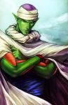  cape dragon_ball dragon_ball_z green_skin hat male manly noa_ikeda piccolo pointy_ears realistic shoulder_pads solo 