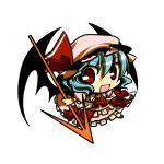  chibi hat red_eyes remilia_scarlet simple_background socha solo spear_the_gungnir touhou transparent_background wings 