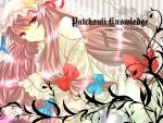  character_name eudemonia hair_ribbon hat patchouli_knowledge pink_hair ribbon solo touhou 