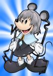  disney gloves grey_hair jewelry mickey_mouse mouse_ears mouse_tail nazrin parody pendant short_hair solo tail tomoyohi touhou 