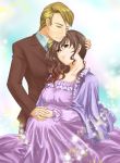  brown_hair dress formal holding_hands matokichi pregnant suit umineko_no_naku_koro_ni ushiromiya_krauss ushiromiya_natsuhi 