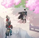  ... 1other 3boys archer_(fate/samurai_remnant) black_hair braid carrying_over_shoulder cherry_blossoms chinese_clothes cliff facepalm fate/samurai_remnant fate_(series) fence grey_hair hair_ornament holding_hands japanese_clothes keclpshvli miyamoto_iori_(fate) multiple_boys ponytail saber_(fate/samurai_remnant) sandals scabbard shadow sheath sparkle tassel tassel_hair_ornament zheng_chenggong_(fate) 