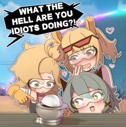 burnice_white caesar_king_(zenless_zone_zero) long_hair medium_hair meme multiple_girls piper_wheel zenless_zone_zero