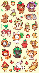  animal_focus apple artist_name baby_animal banana bear bird carrot cat cherry chibi chibi_only chick colorful commentary dog duck duckling english_commentary food food_focus fruit fruit_hat_ornament grapes green_background hamster highres kitten kiwi_(bird) kiwi_(fruit) lemon lemon_slice melon monkey mouse_(animal) no_humans nyatche orange_(fruit) orange_slice original pear puppy rabbit seed squirrel starfruit stationery sticker strawberry sunflower_seed watermelon watermelon_slice 