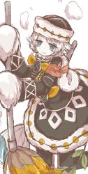  1girl black_pantyhose blue_eyes butter_run closed_mouth commentary_request hat highres holding holding_brush magical_girl mahou_shoujo_ikusei_keikaku mahou_shoujo_ikusei_keikaku_breakdown pantyhose pastel_mary_(mahoiku) short_hair smile white_hair 