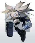  1boy animal_ears artist_name black_footwear black_gloves blue_eyes boots border can canyon_the_porcupine deadl_ine full_body furry furry_male gloves grey_background highres looking_at_viewer original simple_background solo sonic_(series) tail watermark white_border 