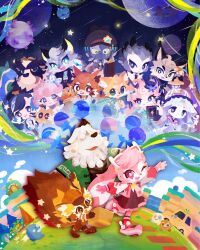  6+boys 6+girls animal_ear_fluff animal_ears animal_nose archiboo_(petit_planet) arm_up basket blush book box bright_pupils brown_eyes brown_hair car clipboard colored_skin commentary_request dorjelang_(petit_planet) elsasani_(petit_planet) frostia_(petit_planet) full_body furry furry_female furry_male gem glenn_(petit_planet) grass green_eyes harpeno hat height_difference highres holding holding_basket holding_book holding_box holding_clipboard holding_gem holding_lantern holding_stuffed_toy horns house isaki_(petit_planet) lantern long_sleeves looking_at_viewer luca_arbor medowlyn_(petit_planet) mobai_(petit_planet) mors_(petit_planet) motor_vehicle msafiri multicolored_hair multiple_boys multiple_girls nana_coco77 nerina_(petit_planet) open_mouth petit_planet pink_eyes pink_hair planet rebella_(petit_planet) smile star_(sky) star_(symbol) stuffed_toy trixie_(petit_planet) violet_eyes white_hair white_pupils white_skin yellow_eyes yunguo_(petit_planet) 