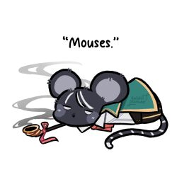  1girl animal_ears animalization cape highres kaishiikanuee limbus_company moses_(project_moon) mouse_(animal) mouse_ears mouse_tail necktie project_moon red_necktie smoke smoking_pipe tail the_distortion_detective white_background 