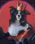  border_collie chromatic_aberration commentary crown dog english_commentary hewaje highres no_humans pickles_(reverse:1999) reverse:1999 star_(symbol) 