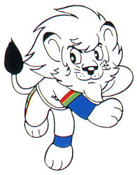  1boy animal animal_ears baseball_(sport) baseball_uniform creature furry lion lion_ears lion_tail no_humans original smile solo sportswear tail tezuka_osamu 