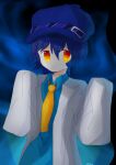 blue_hair glowing_eyes labcoat persona persona_4 petite shadow_naoto shirogane_naoto tomboy yellow_eyes