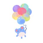 balloon full_body highres ieafy marill no_humans open_mouth pokemon pokemon_(creature) simple_background smile solo white_background 