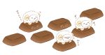  :3 animal_focus black_eyes blush_stickers chocolate closed_mouth commentary_request food_focus hair_over_eyes motion_lines no_humans open_mouth original sheep simple_background smile solid_circle_eyes umibird white_background 