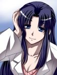  bad_id blue_eyes blue_hair breasts casual cleavage k101 long_hair solo suzumiya_haruhi_no_yuuutsu 