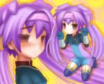  child cosplay digininja gloves hiiragi_kagami klan_klein klan_klein_(cosplay) long_hair lucky_star macross macross_frontier meltrandi purple_hair twintails zentradi zoom_layer 