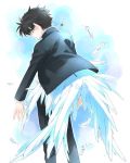 black_hair blue_eyes detective_conan feathers kuroba_kaitou male short_hair solo toujou_sakana wings 