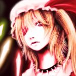  bow cielo_(zaki) cielozaki collar eyepatch flandre_scarlet hat photorealistic realistic side_ponytail solo spiked_collar spikes touhou vampire wings 