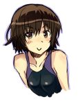  amagami brown_eyes brown_hair competition_swimsuit nanasaki_ai one-piece_swimsuit short_hair solo swimsuit tamago 