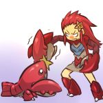  1girl crawdaunt full_body hitec moemon personification pokemon pokemon_(creature) pokemon_(game) pokemon_rse staryu 