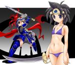  bikini black_hair blue_eyes circlet dragon_quest dragon_quest_iii flat_chest roto sashi short_hair skinny soldier_(dq3) swimsuit sword weapon 