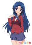  blue_hair kawashima_ami long_hair school_uniform ska solo toradora! transparent_background 