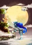  alternate_color animal_focus blue_eyes blue_hair celebi clouds colored_skin commentary_request floating full_moon highres huge_moon moon no_humans pikachu pokemon pokemon_(creature) red_eyes ribbon shiny_pokemon suicune tail white_ribbon yellow_skin zozozoshion 