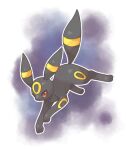  animal_focus black_fur commentary facial_mark forehead_mark no_humans pokemon pokemon_(creature) red_eyes solo symbol-only_commentary tail towa_(clonea) umbreon watercolor_background white_background 