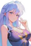  1girl ahonoko breasts commission commissioner_upload fire_emblem fire_emblem:_genealogy_of_the_holy_war hair_down hair_twirling ishtar_(fire_emblem) ishtar_(fire_emblem)_(echoing_thunder) non-web_source official_alternate_costume purple_hair violet_eyes 