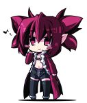  chain chibi crazy_developers musical_note navel original pink_eyes pink_hair pointy_ears robe shorts solo thigh-highs thighhighs twintails zettai_ryouiki 