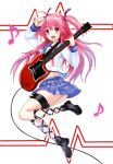  guitar highres hinata_sora instrument legs long_hair pink_eyes pink_hair school_uniform serafuku solo twintails yui_(angel_beats!) 