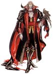 beard blood boots cape castlevania castlevania:_symphony_of_the_night cravat dracula facial_hair kojima_ayami long_hair manly official_art solo vampire what_is_a_man? white_hair 